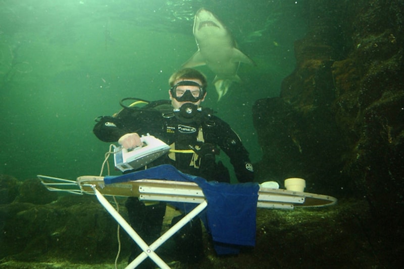 underwater extreme ironing - water sports underwater extreme ironing - water sports