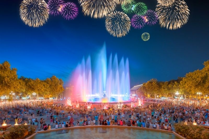 Spectacle nocturne de la fontaine magique de Montjuic, Barcelone
