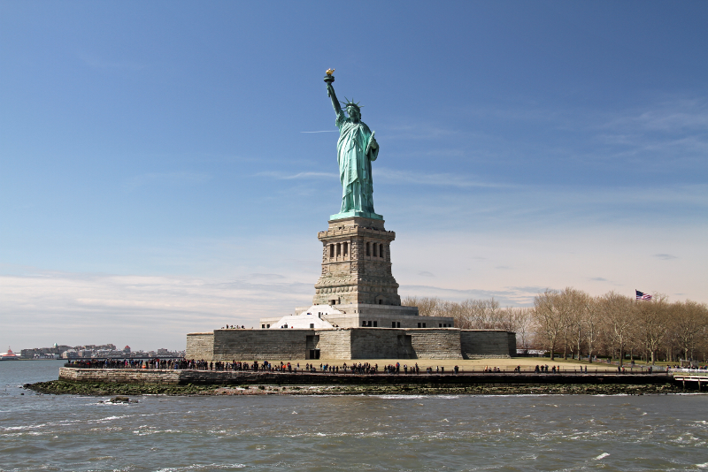 View of the Statue of Liberty from a ferry - Statue of Liberty last minute tickets View of the Statue of Liberty from a ferry