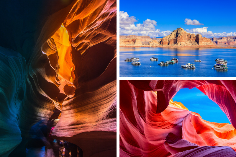 Antelope Canyon "Triple Crown" de 2 días con recorrido en bote por el lago Powell Antelope Canyon "Triple Crown" de 2 días con recorrido en bote por el lago Powell
