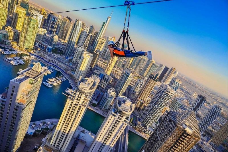 zipline in Dubai Marina