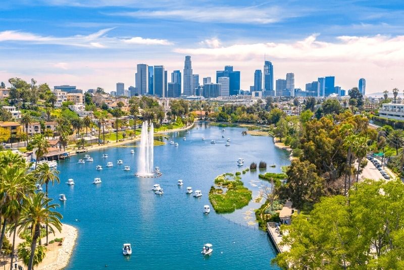 Echo Park Lake in Los Angeles