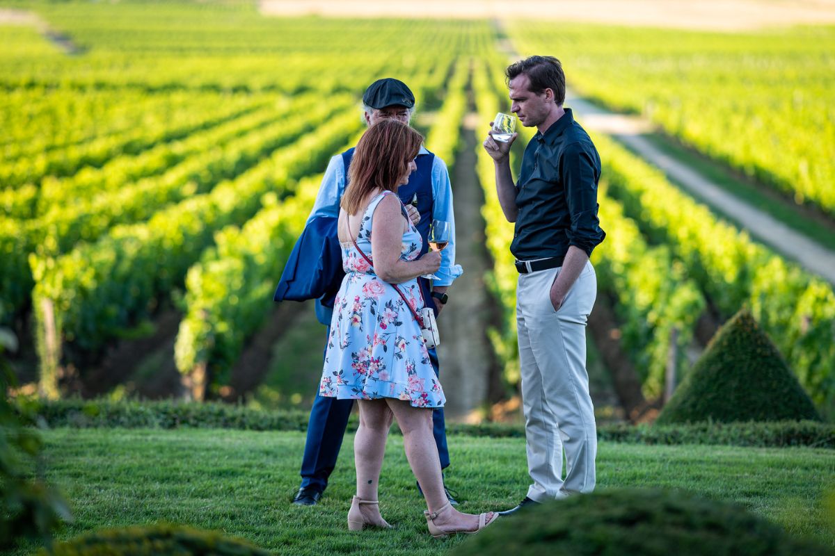 Raul Guizzo (on the right) experiencing a wine tasting at Château d'Yquem near Bordeaux. 
